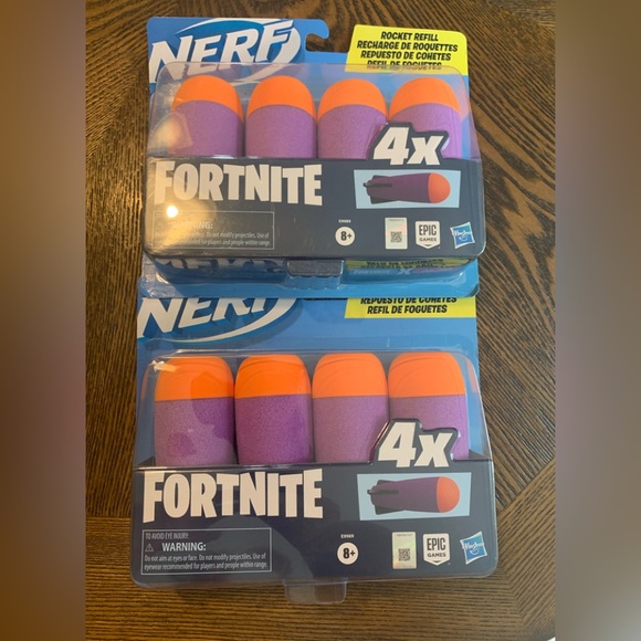 Nerf Fortnite Rocket Refill Includes 8 Nerf Foam Rockets 2 Packs of 4 - Picture 1 of 7